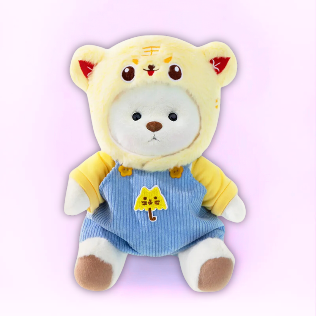 DIno BearBuddy™ - Furry dino teddy bear - Cuddly toy with outfit