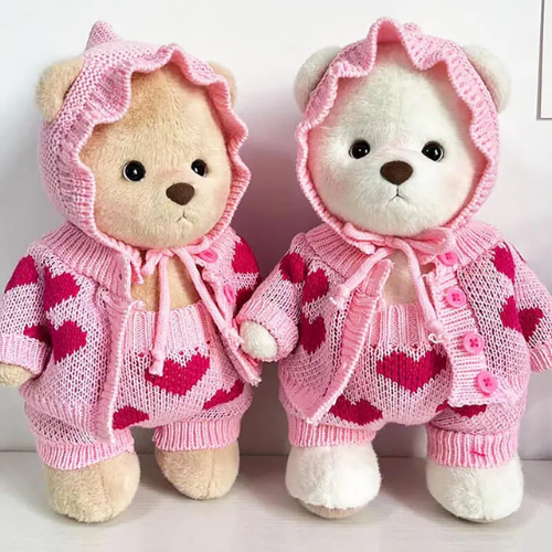 Sweatheart BearBuddy™ - Fluffy sød bamse - Klædetøj med outfit