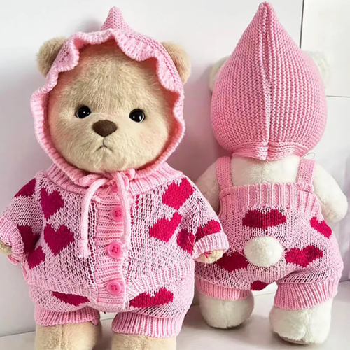 Sweatheart BearBuddy™ - Fluffy sweet teddy bear - Cuddly toy with outfit